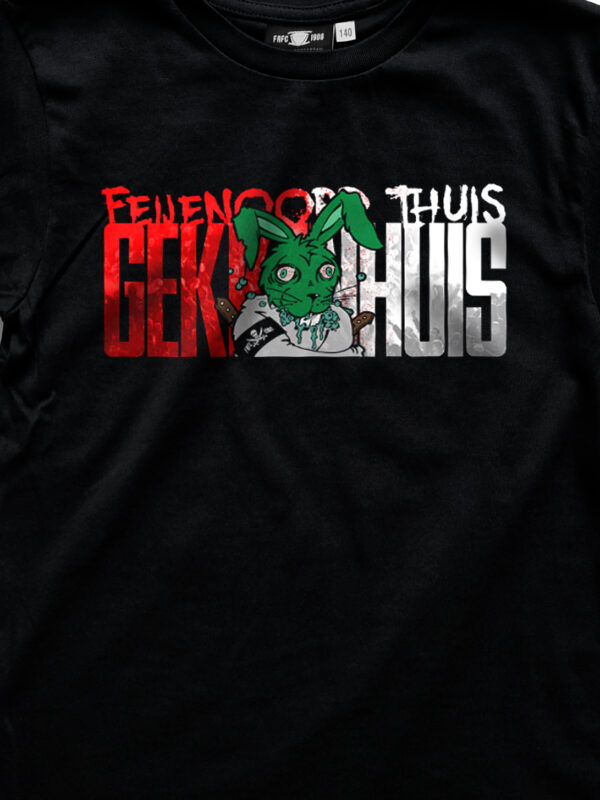 FEIJENOORD-THUIS, GEKKENHUIS Kids T-shirt, Zwart Detailfoto