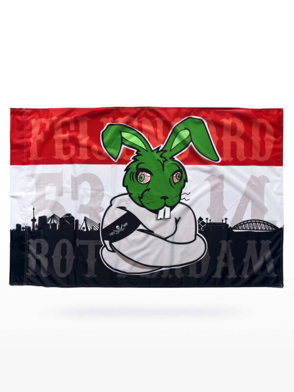 FRFC1908 Vlag - Groene Haas, Rood-Wit-Zwart (100 x 150)