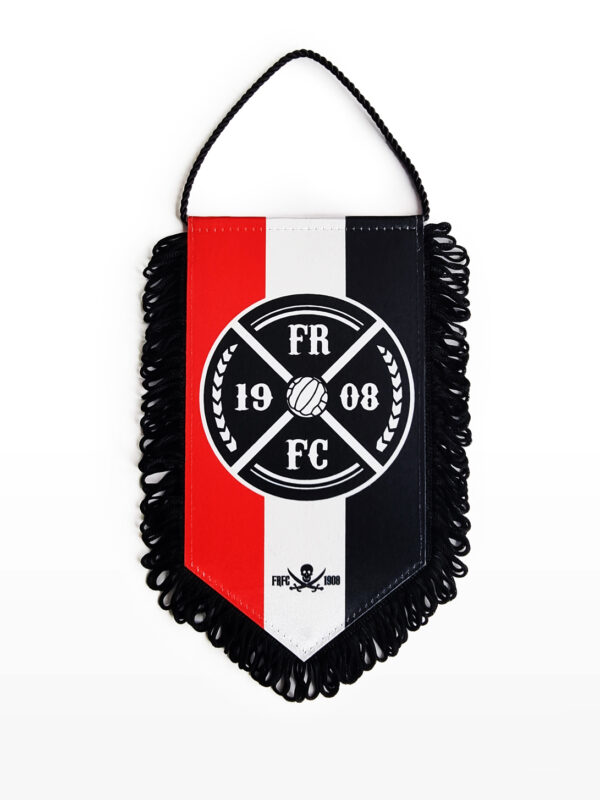 FRFC1908 Kruislogo Vaantje, Rood-Wit, 20cm Achterkant