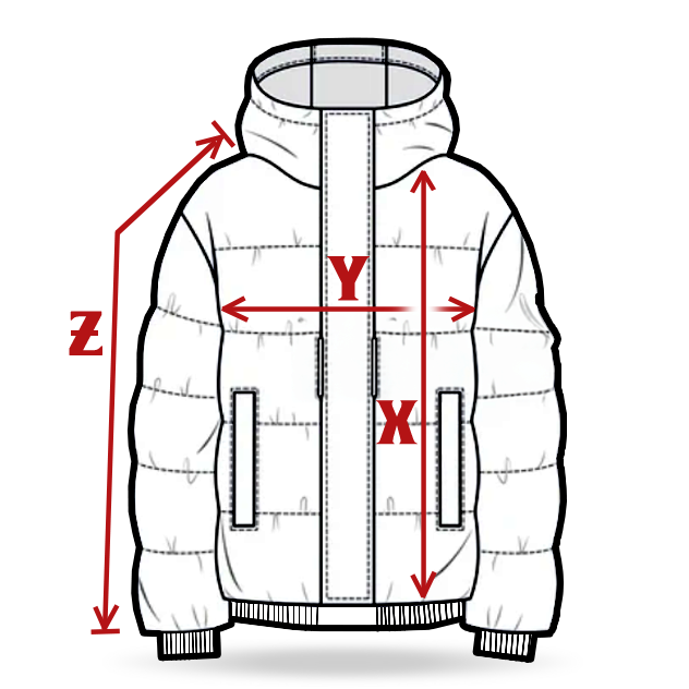 FRFC1908 Maattabel voor Winterjas (Puffy)